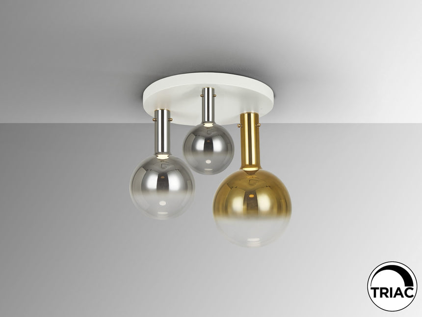 Plafón Schuller Matices LED 3 luces blanco y smoke cristal soplado 3000K Ø55cm vista 2