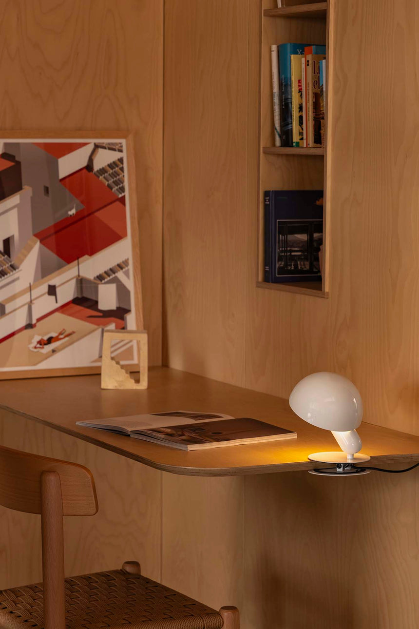 Lámpara de mesa Faro Bela E27 blanco brillo — ref. 56101 (2)