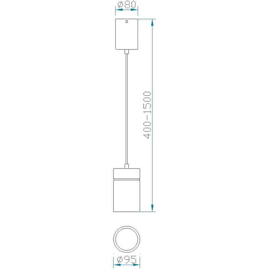 Plano de medidas - Mantra Lámpara de techo colgante plata 5625