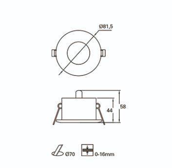 Forlight MINOR 1TC1200SAT Empotrable estanco de baño Níquel satinado