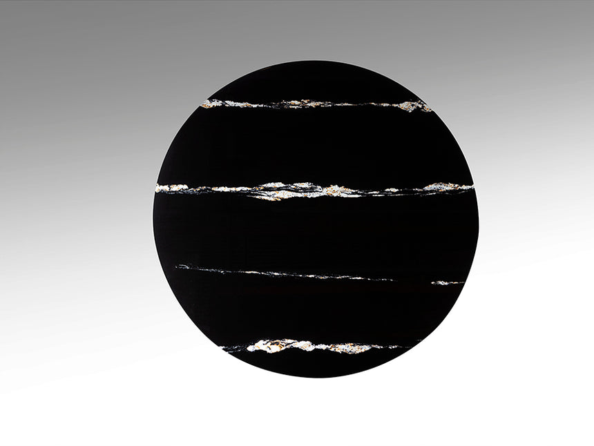 Mesa de comedor Schuller Zolo roble y negro mármol y acero 75cm 567091