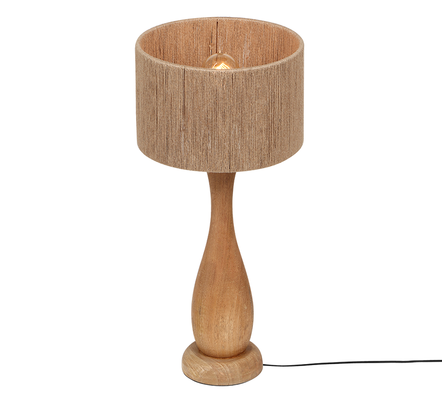Lámpara de sobremesa Trio Toba madera natural 54cm 567200130