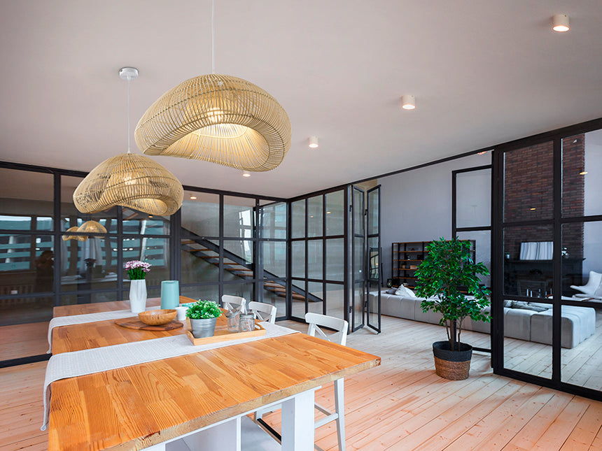 Schuller Sabah Lámpara de techo colgante ratán natural 55cm 567589