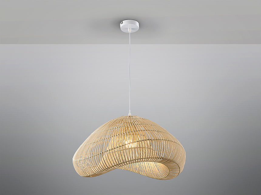 Lámpara de techo colgante Schuller Sabah blanco y natural ratán 567589 - imagen 5