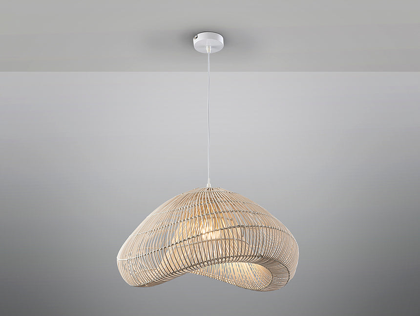 Schuller Sabah White Rattan Pendant Lamp 55cm 567592