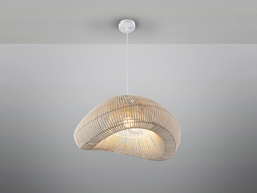 Schuller Sabah White Rattan Pendant Lamp 55cm 567592