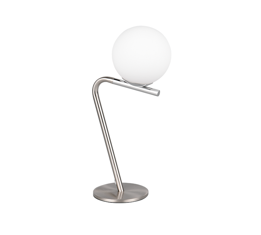 Lámpara de sobremesa Trio Flaming LED níquel mate 3000K 31cm 568900107