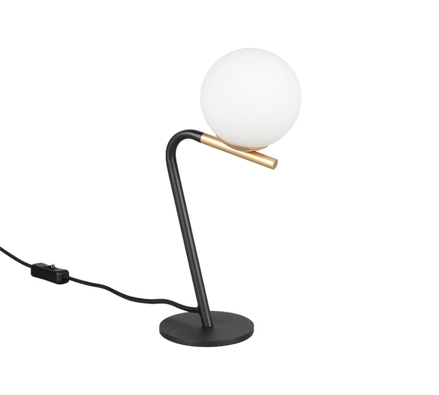 Lámpara de sobremesa Trio Flaming LED negro y dorado 3000K 31cm 568900180