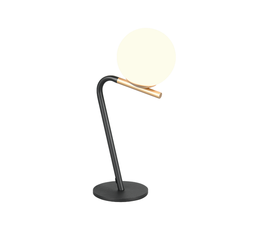 Lámpara de sobremesa Trio Flaming LED negro y dorado 3000K 31cm 568900180