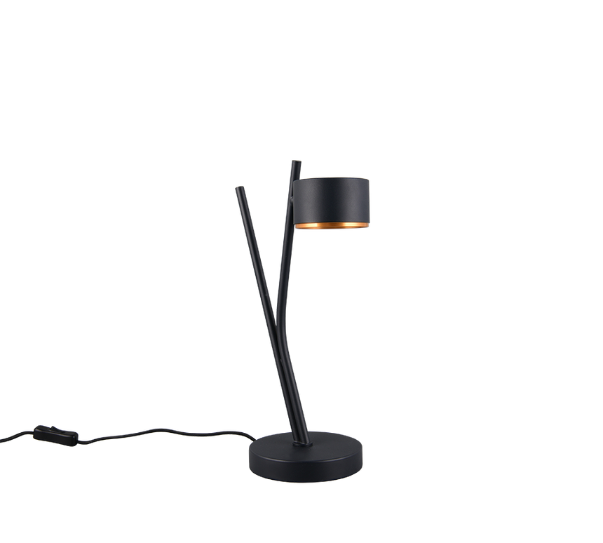 Lámpara de sobremesa Trio Coda LED negro y dorado 2700K 37,5cm 569000180