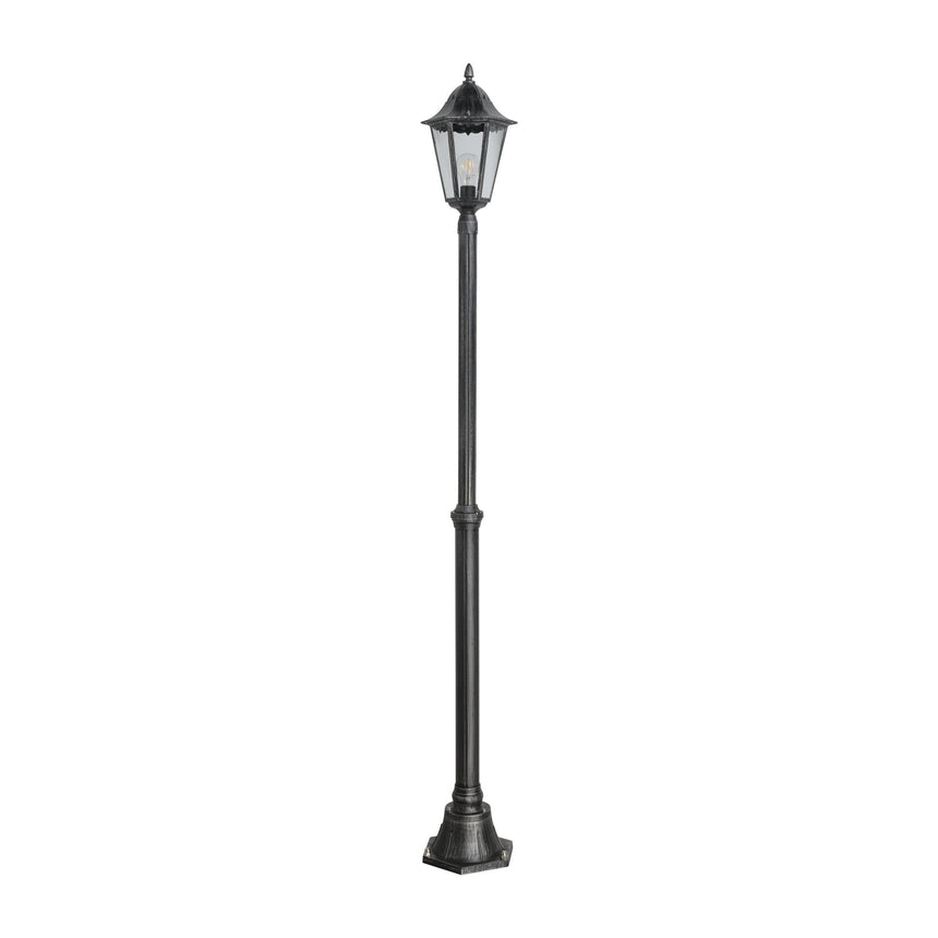 Farola de exterior EGLO Navedo negro plata E27 IP44 Ø23cm 93464