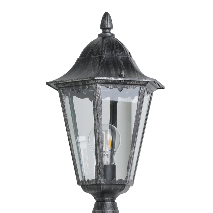 Farola de exterior EGLO Navedo negro plata E27 IP44 Ø23cm 93464