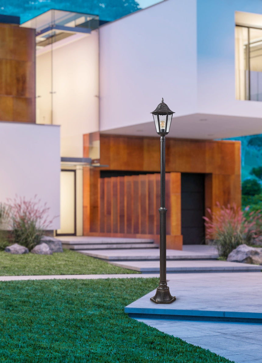 Farola de exterior EGLO Navedo negro plata E27 IP44 Ø23cm 93464