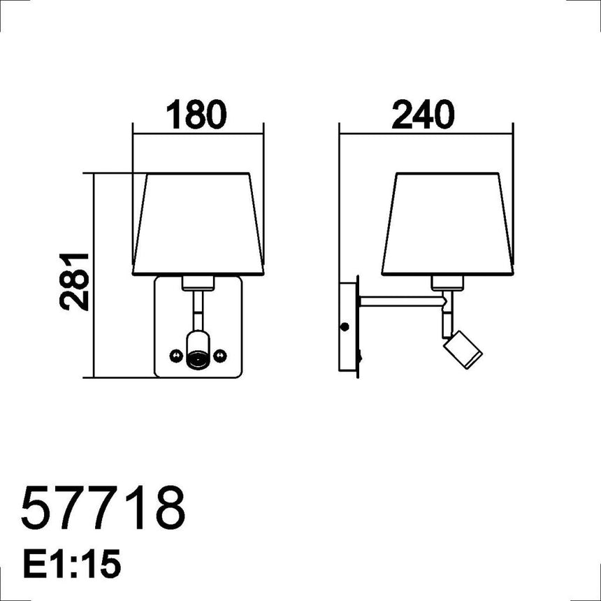 MDC MAILAND DOBLE 577183506 Aplique MAILAND E27 (cromo m + pant blanca)