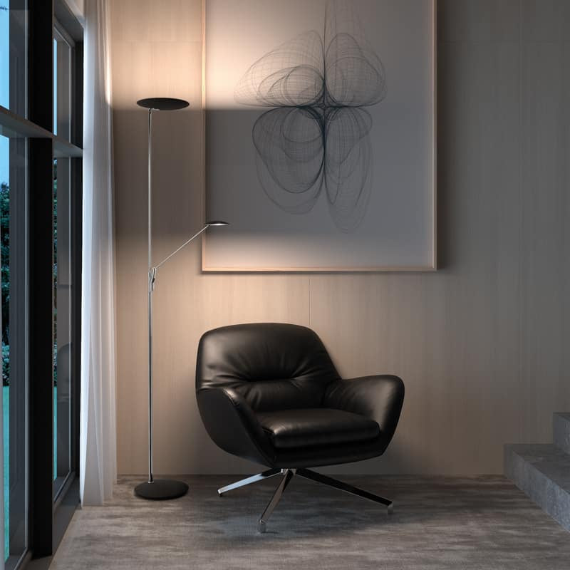 MDC SIONE LED floor lamp chrome and matte black 573500620