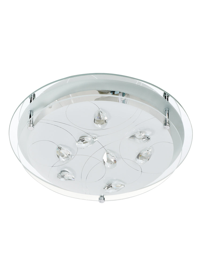 Plafón de techo MDC rosky E27 2 luces cristal 574273092