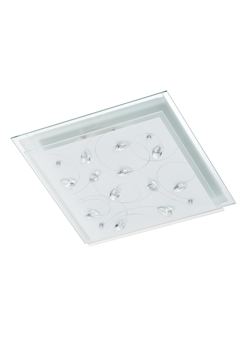 Plafón de techo MDC rusky E27 3 luces cristal 574313092