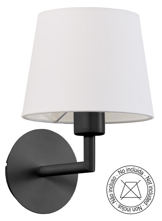 Aplique de pared MDC Roomer E27 negro IP20 576829121