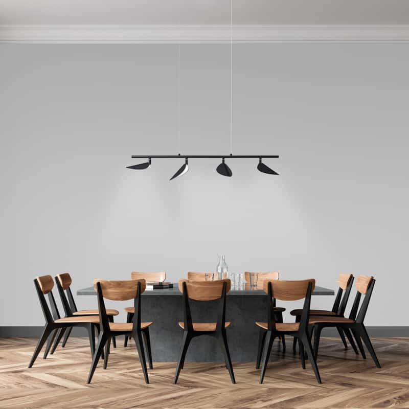 MDC SENDA 4-light LED pendant lamp in matte black 577839102
