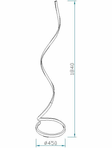 Mantra Nur Dimmable LED Living Room Floor Lamp Gold 5805