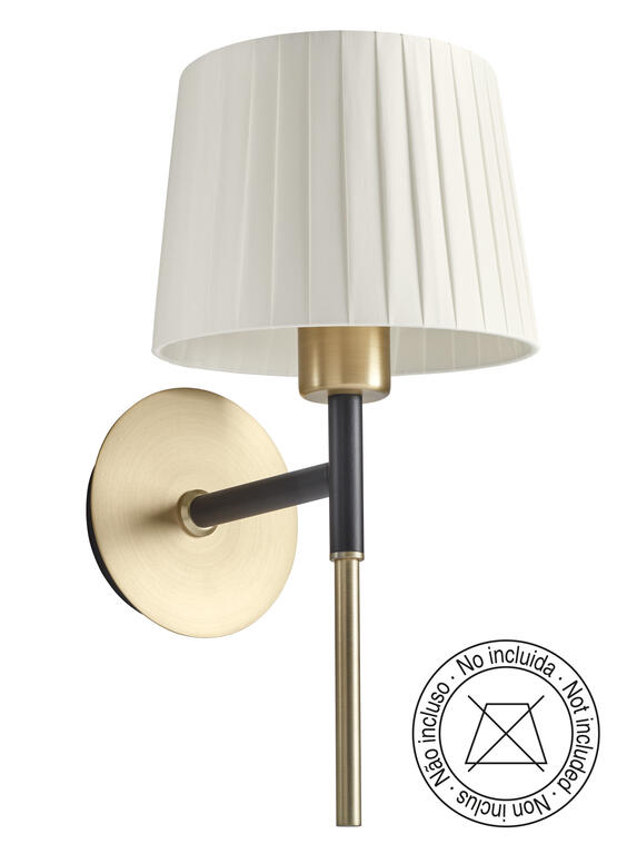 Aplique de pared MDC Juliette E27 latón mate y negro IP20 580626201