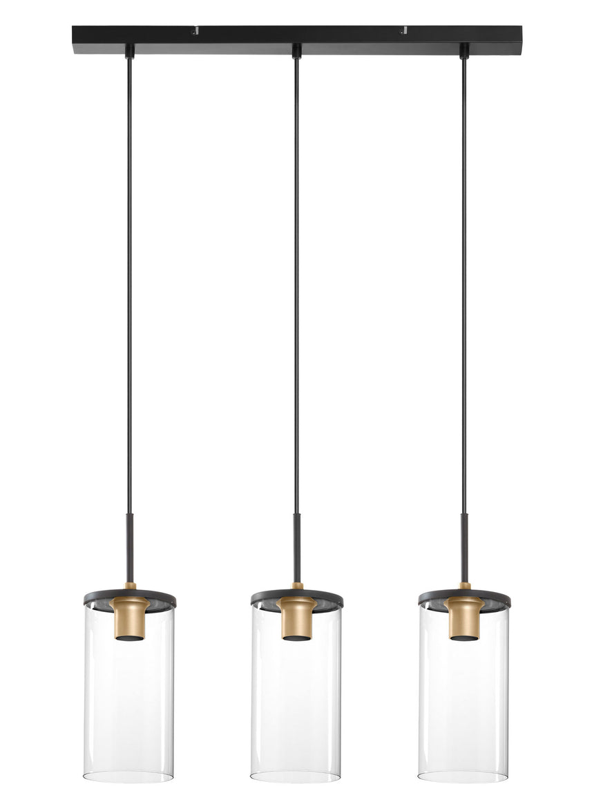 Plafón de techo MDC E27 3 luces negro 588359101