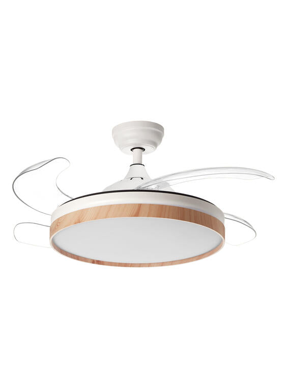 Ventilador de techo con luz MDC Blanes LED blanco madera motor DC Ø107cm 32W 588648709