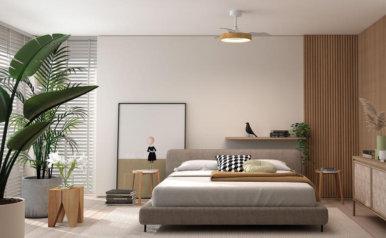 Ventilador de techo con luz MDC Lisboa XS LED blanco motor DC Ø91cm 20W 588698709