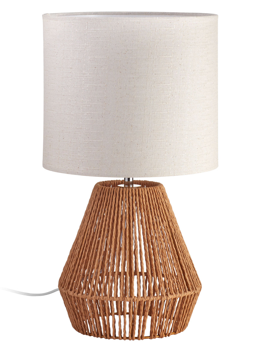 Lámpara de sobremesa MDC corda E27 madera natural 588985504