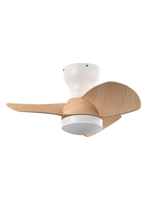 Ventilador de techo con luz MDC Creta XS LED blanco madera 3 palas motor DC 3000-6000K Ø61cm 24W 589608709