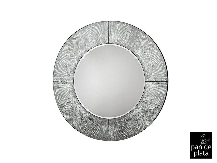 Espejo redondo Schuller Aurora plata y negro Ø100cm 593