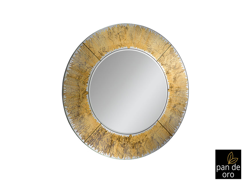 Espejo redondo Schuller Aurora plata y pan de oro Ø100c