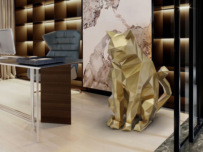 Figura decorativa Schuller Future Cat oro 98cm 598743