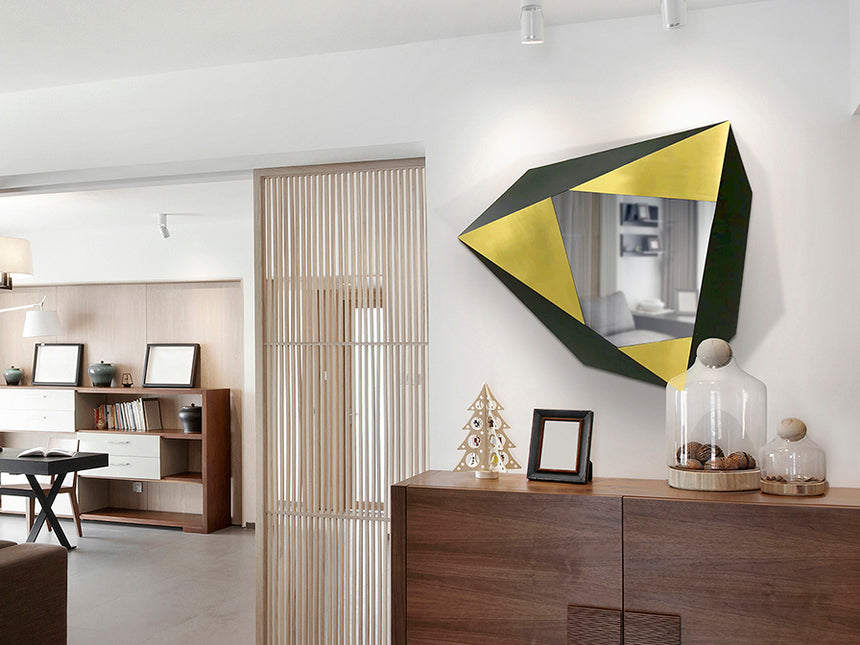 Schuller Facetas Espejo acero oro/negro 598835