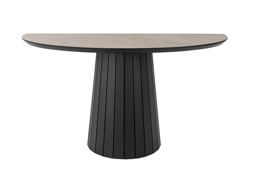 Consola Schuller Koria negro y piedra 130x80cm ambiente