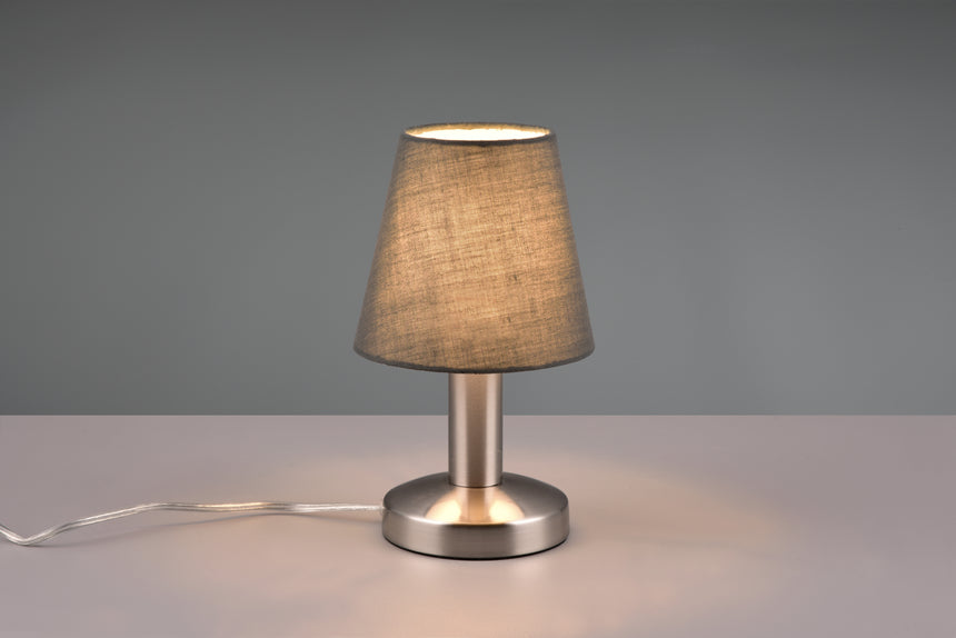 Lámpara de sobremesa Trio Mats II LED níquel mate táctil 3000K regulable 5997001