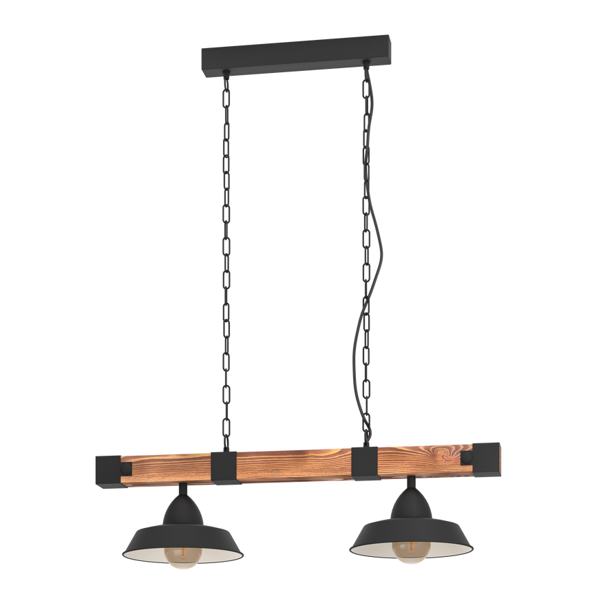 EGLO Oldbury Lámpara colgante 2 luces acero negro 49684