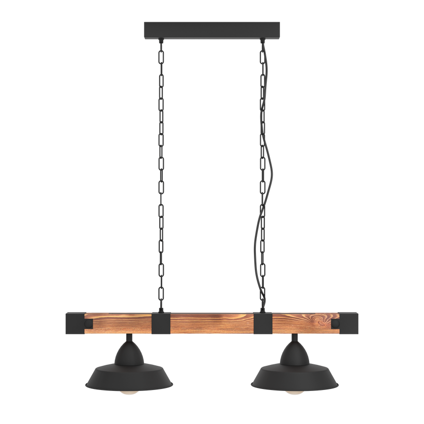 EGLO Oldbury Lámpara colgante 2 luces acero negro 49684