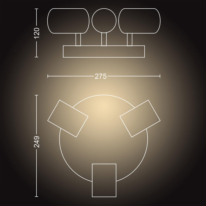 Philips Hue Foco 3 luces Adore blanco White Ambiance 5W 6500K IP44 871951434091600 350lm