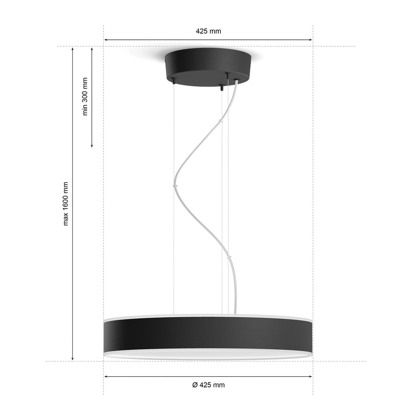 Philips Hue Lámpara colgante Enrave negro White Ambiance 34W 4116230P6 4300lm - imagen 9