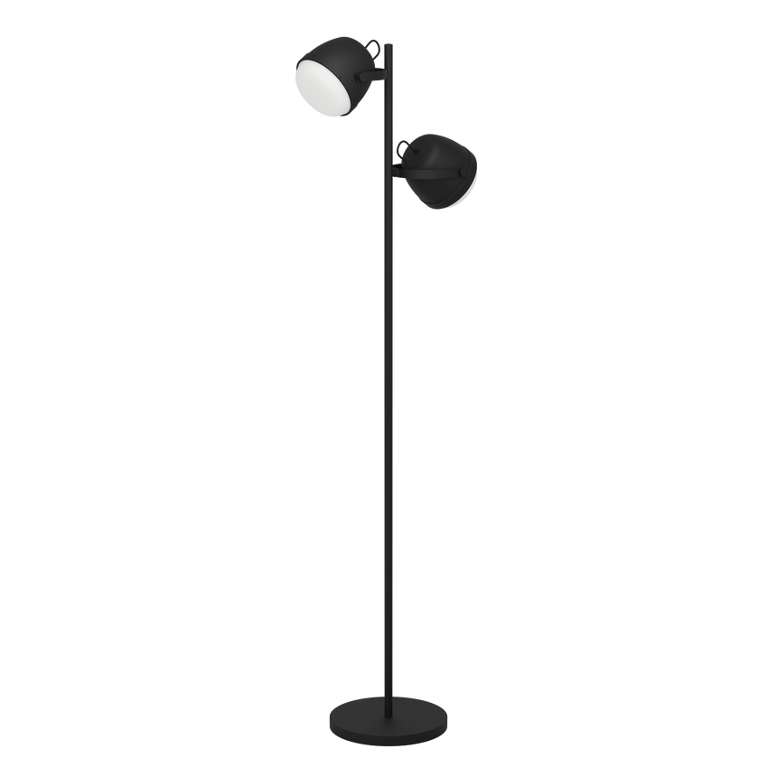 EGLO Upanema Lámpara de pie acero vidrio grabado negro blanco 390048