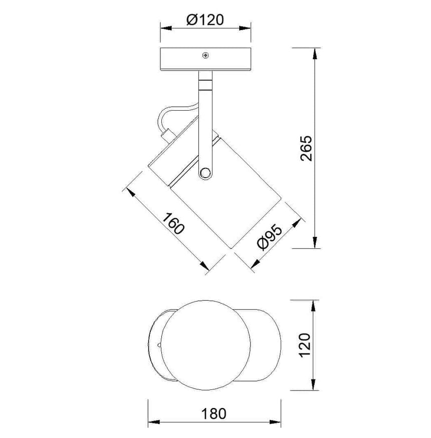 Plano de medidas - Mantra Lámpara plata 6016