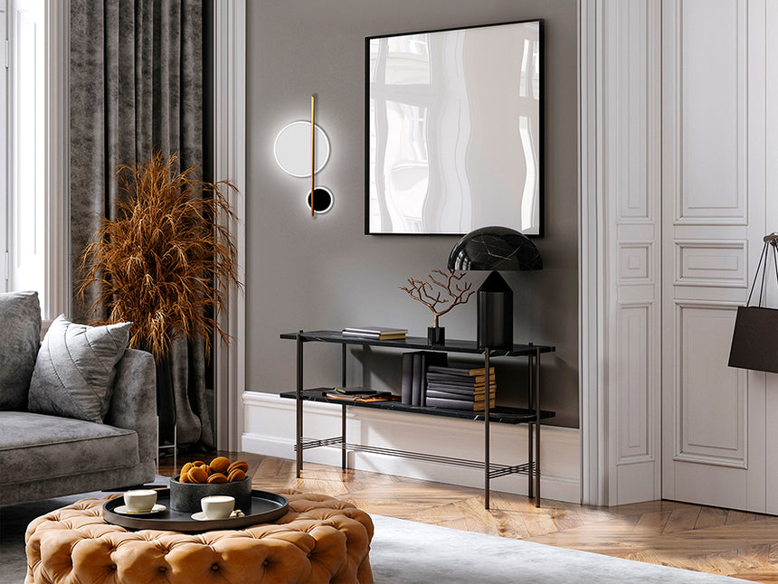 Schuller Duo Lámpara pared aplique 2 luces blanco/negro 602610