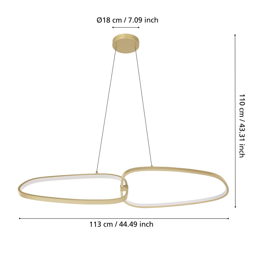 Plafón de techo EGLO Lodosa LED oro 37W 3000K 390205