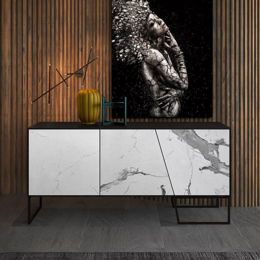 Schuller Kerala 3-Door Sideboard Black and White 603645