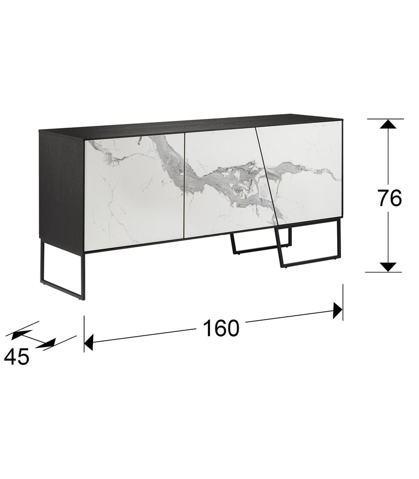 Schuller Kerala 3-Door Sideboard Black and White 603645