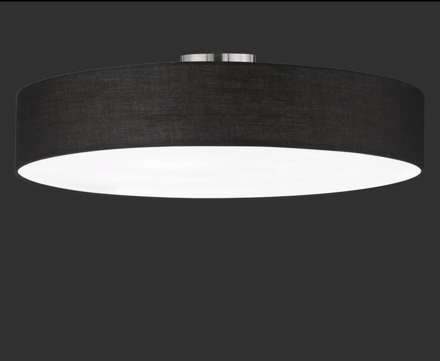 Trio Hotel Plafón de metal níquel mate y negro 603900502