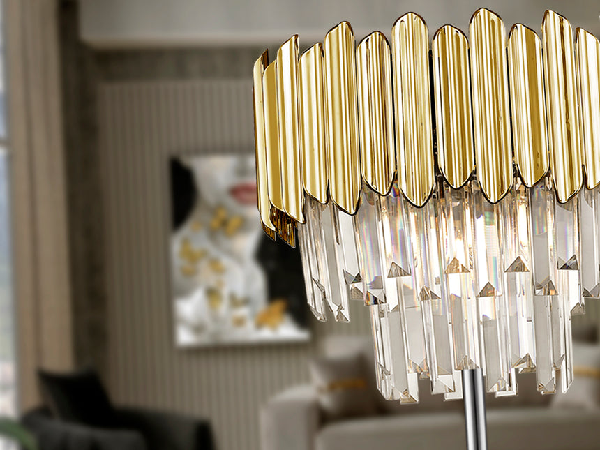 Lámpara de pie de salón Schuller Tiara 3 luces cromo y - ambiente