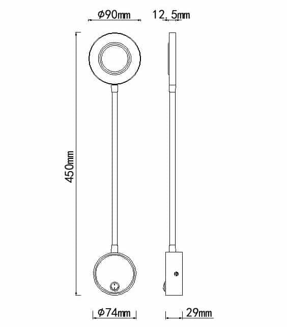 Plano de medidas - Mantra Boavista Aplique Lector LED blanco 6050