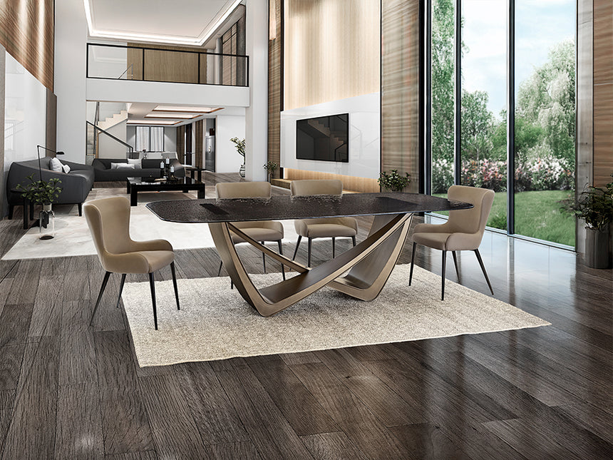 Mesa de comedor Schuller Genesis bronce envejecido y gris 240x76cm 606523 - imagen 3